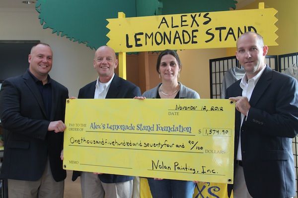 Nolan Painting Donation to Alex's Lemonade Stand