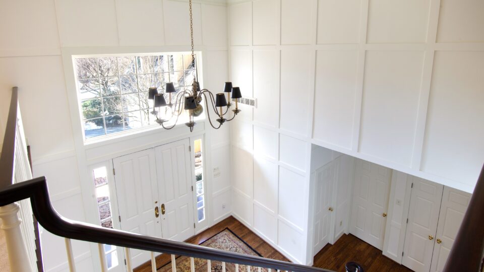 Nolan Painting carpentry team installed board and batten in entryway