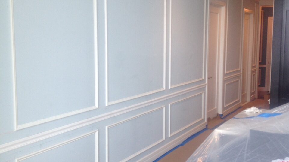 Nolan Paintings Carpentry Team installs Wainscoting