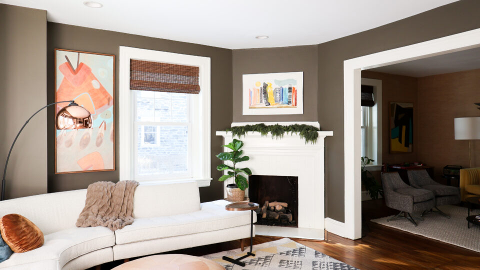 Green Brown Living Room