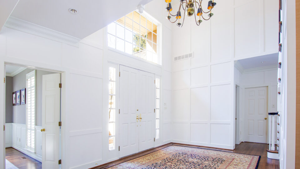 Nolan Painting carpentry team installed board and batten in entryway